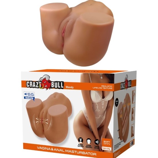 Crazy Bull WENDY REALISTIC FEMALE BUTT VIBRATOR AND SUCKER WITH SOUND 11 KG