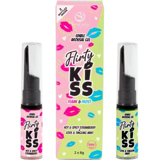 Secretplay Cosmetic SECRETPLAY - FLIRTY KISS GELS WITH ORAL SEX EFFECTS STRAWBERRY & MINT 2 x 8 GR