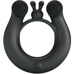 Pretty Love - DAHLIA VIBRATING RING + CLITORIS STIMULATOR 12 VIBRATIONS BLACK