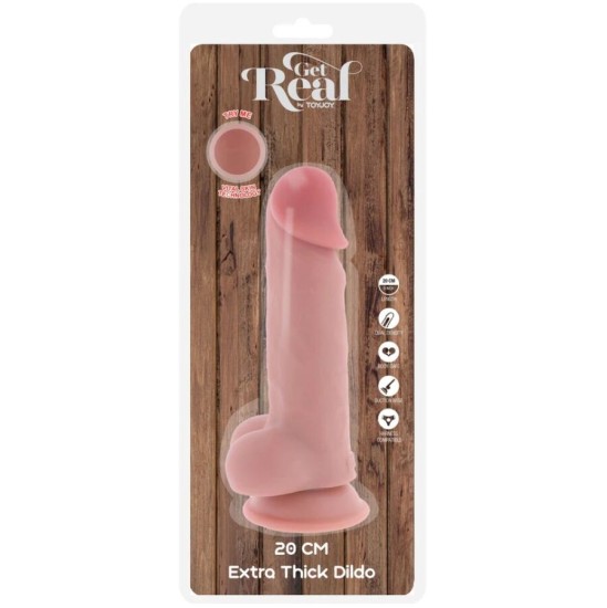 Get Real DELUXE REALISTIC PENIS WITH TESTICLES EXTRA THICK 20 CM