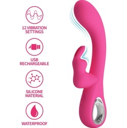 Pretty Love Flirtation PRETTY LOVE - NOVAK RABBIT VIBRATOR 12 VIBRATIONS PINK