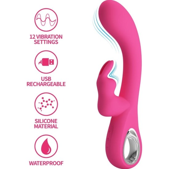 Pretty Love Flirtation PRETTY LOVE - NOVAK RABBIT VIBRATOR 12 VIBRATIONS PINK