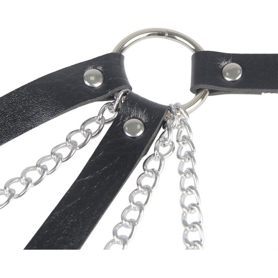 Subblime Fetish SUBBLIME - 953713 PUNK BONDAGE BELT METAL BUCKLE BLACK ONE SIZE