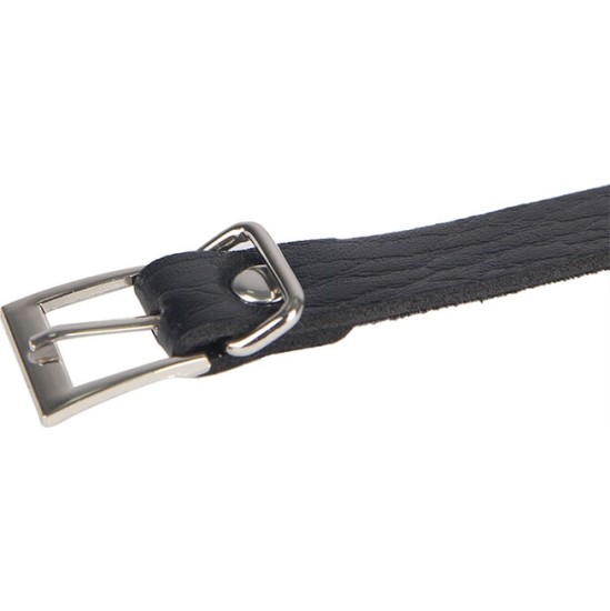 Subblime Fetish SUBBLIME - 953713 PUNK BONDAGE BELT METAL BUCKLE BLACK ONE SIZE