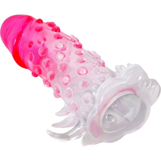 Pretty Love WILFORD REALISTIC ENLARGEMENT SHEATH WITH EMBOSSED PENIS PINK