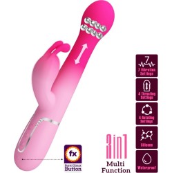 Pretty Love DEJON 3 IN 1 MULTIFUNCTION RABBIT VIBRATOR PINK
