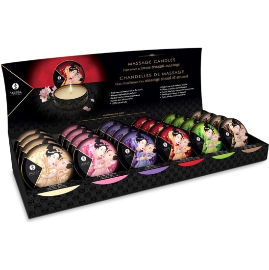Shunga Candles SHUNGA - MINI CARESS BY CANDLELIGHT DISPLAY MASSAGE CANDLES 24 UNITS