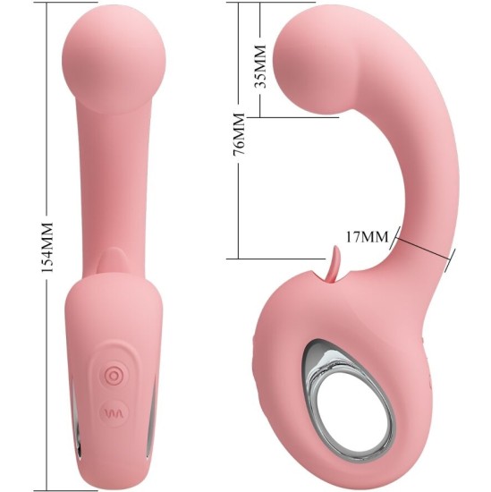 Pretty Love Smart PRETTY LOVE - ERYNNYES G-SPOT VIBRATOR + CLITORIS STIMULATOR 10 VIBRATIONS PINK