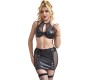 Subblime Sets SUBBLIME - 957582 LEATHER BRA AND SKIRT SET BLACK S/M