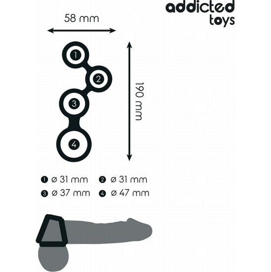 Addicted Toys PENIS RING WITH DIVIDERS FOR TESTICLES