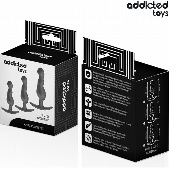 Addicted Toys SET OF 3 ANAL PLUG SILICONE MODEL 1
