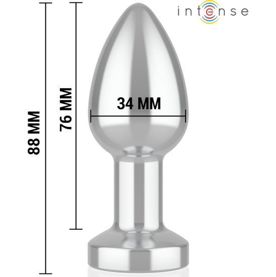 Intense Anal Toys INTENSE - ANAL PLUG 10 VIBRATIONS METAL WITH REMOTE CONTROL M