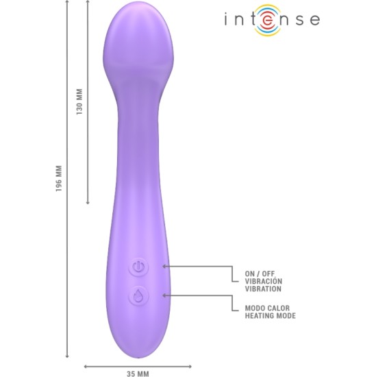 Intense Fun INTENSE - BECKY VIBRATOR 19 CM HEATABLE 7 VIBRATIONS PURPLE