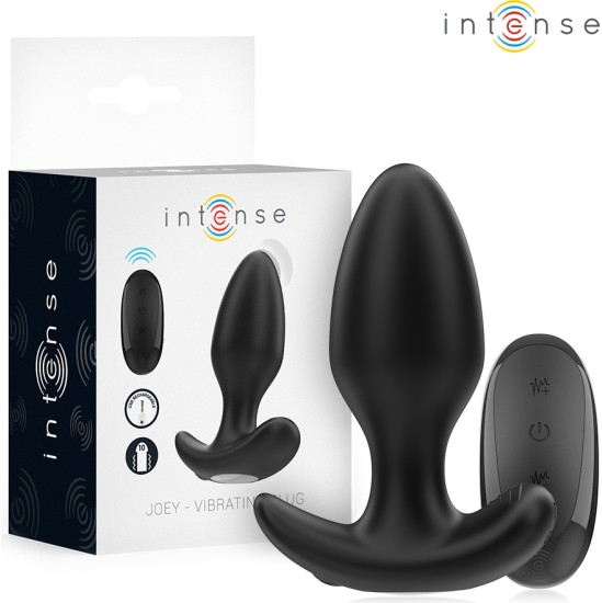 Intense Anal Toys INTENSE - JOEY ANAL PLUG 10 VIBRATIONS BLACK REMOTE CONTROL