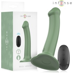 Intense Fun INTENSE - BECCA VIBRATOR WITH SUCTION CUP 10 VIBRATIONS GREEN REMOTE CONTROL