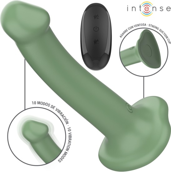 Intense Fun INTENSE - BECCA VIBRATOR WITH SUCTION CUP 10 VIBRATIONS GREEN REMOTE CONTROL