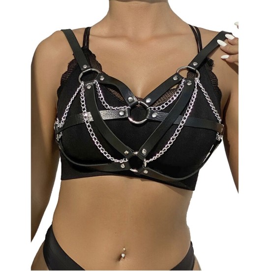 Subblime Fetish SUBBLIME - 953713 PUNK BONDAGE JOSTA METAL BACKLE BLACK ONE SIZE