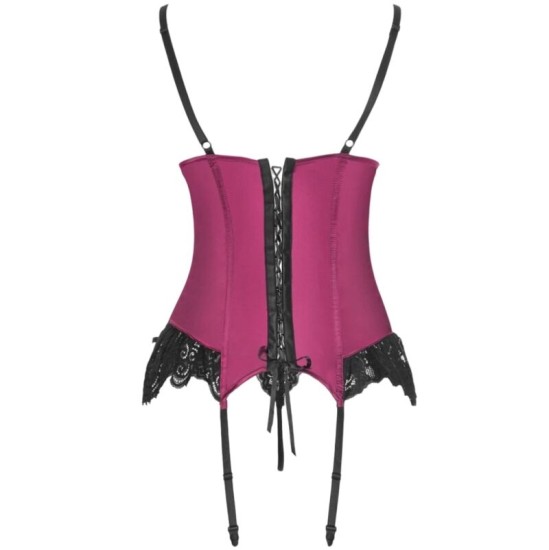 Livco Corsetti Sets LIVCO CORSETTI FASHION – AGRAFENA CF 90436 KORSET + THONG BURGUNDY S/M