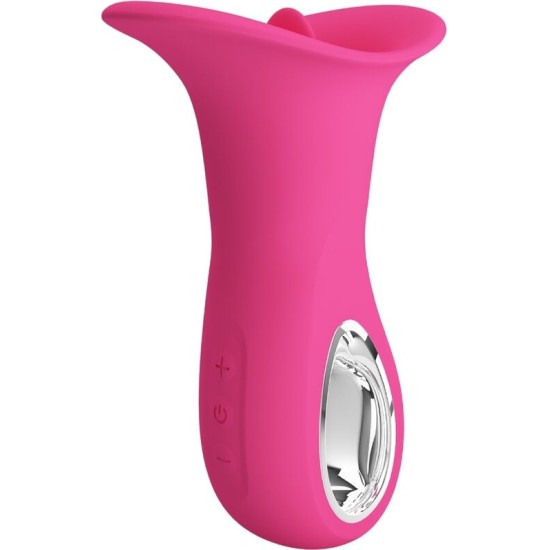 Pretty Love Flirtation PRETTY LOVE – CLYDE ORALINIS VIBRATORIAUS VIBRATINGAS LIŽŪZIS, 12 VIBRATIONS PINK