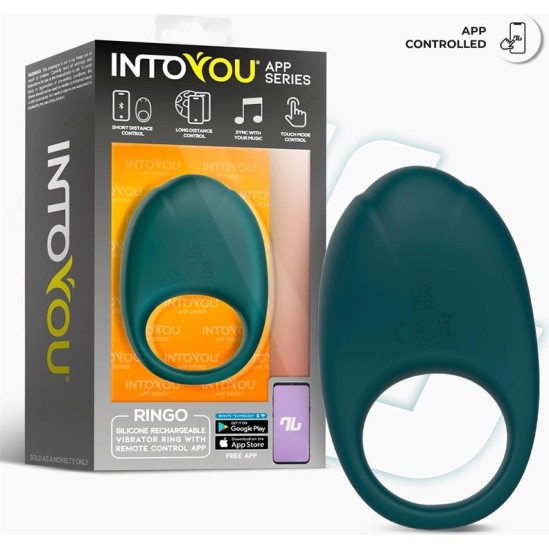 Intoyou App Series Ringo vibrējošs gredzens ar lietotni Unibody Green