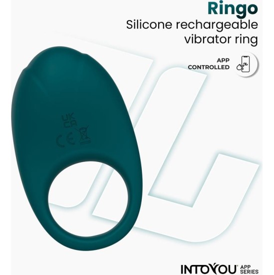 Intoyou App Series Ringo vibrējošs gredzens ar lietotni Unibody Green