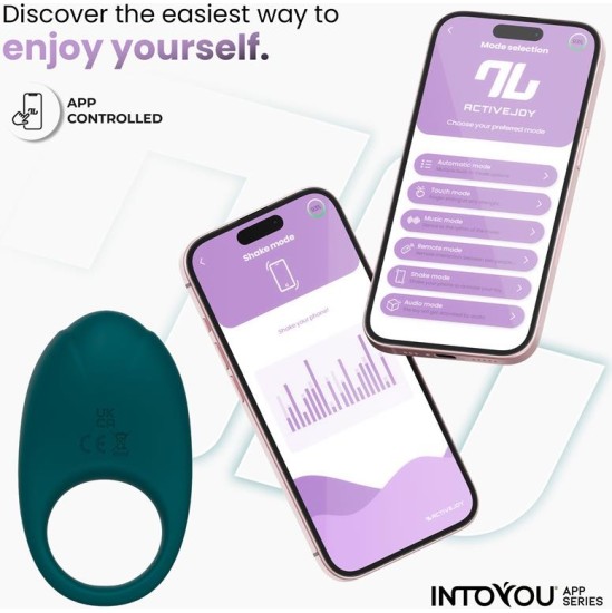 Intoyou App Series Ringo vibrējošs gredzens ar lietotni Unibody Green