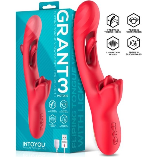 Intoyou Grant Flipping Tongue with 360? Licking Mouth Vibrator