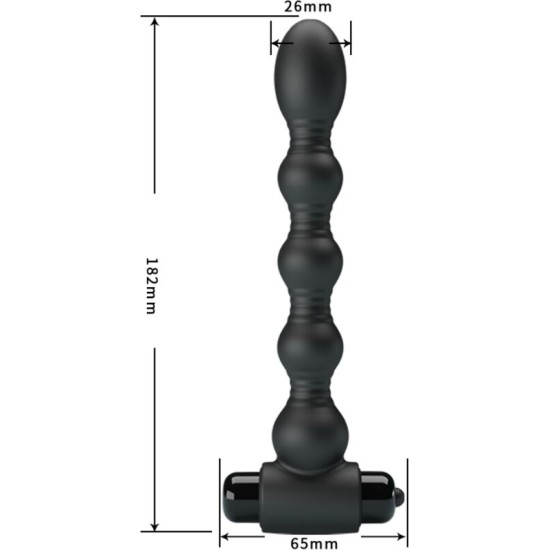 Pretty Love LYNN SILICONE ANAL PLUG 10 VIBRATIONS BLACK