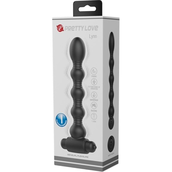 Pretty Love LYNN SILICONE ANAL PLUG 10 VIBRATIONS BLACK