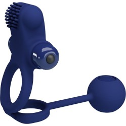 Pretty Love Male PRETTY LOVE - REMINGTON DOUBLE VIBRATING RING WITH PLUG BLUE