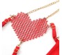 Subblime Sets SUBBLIME - 955519 BRA SET WITH CHAINS AND MESH HEART RED S/M