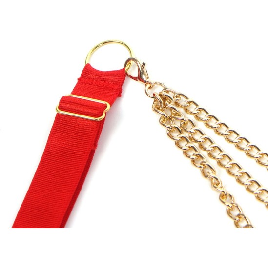 Subblime Sets SUBBLIME - 955519 BRA SET WITH CHAINS AND MESH HEART RED S/M