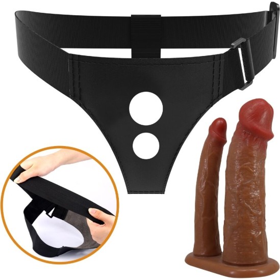 Pretty Love KEAVEN HARNESS BRIEFS UNIVERSAL & COMFORTABLE DOUBLE DILDO