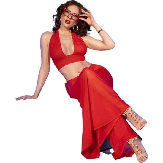 Chilirose Sets CHILIROSE - CR 4857 RED TOP AND PANTS SET SIZE S