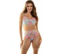 Subblime Sets SUBBLIME - 957650 FLOWER EMBROIDERED BRA AND GARTER BELT SET PINK L/XL