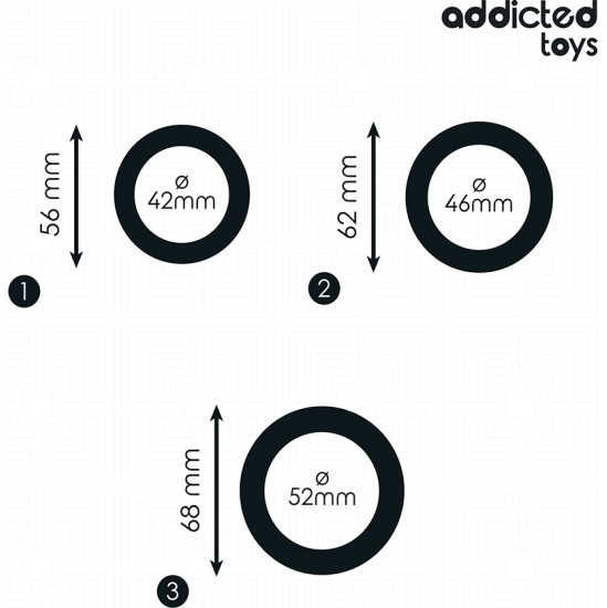 Addicted Toys SET OF FLAT SILICONE RINGS