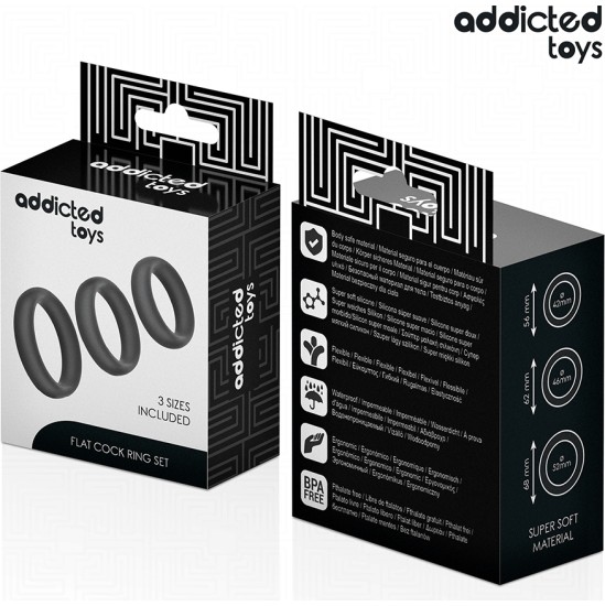 Addicted Toys SET OF FLAT SILICONE RINGS