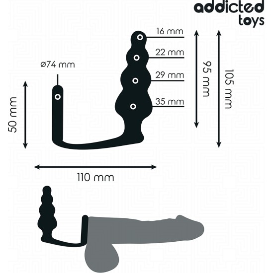 Addicted Toys ANAL PLUG WITH RING SILICONE MODEL 5