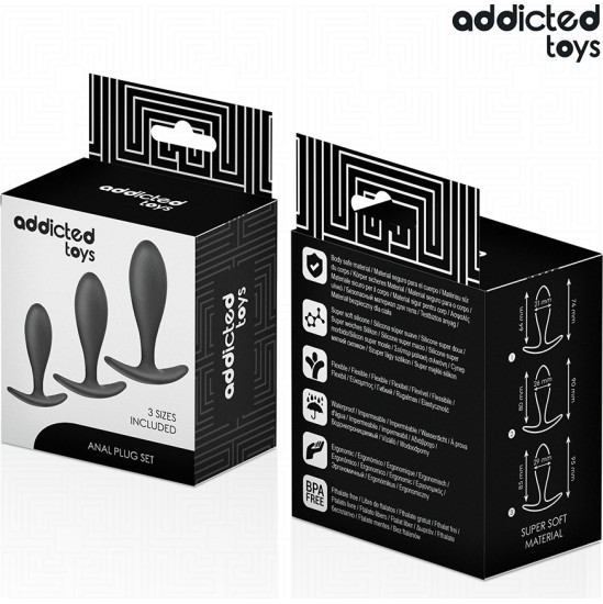 Addicted Toys SET OF 3 ANAL PLUG SILICONE MODEL 2