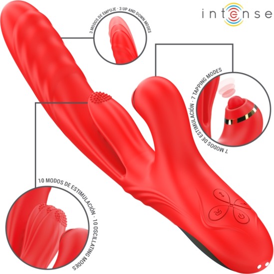Intense Fun INTENSE - ROSALIA MULTIFUNCTION VIBRATOR 3 IN 1 RED