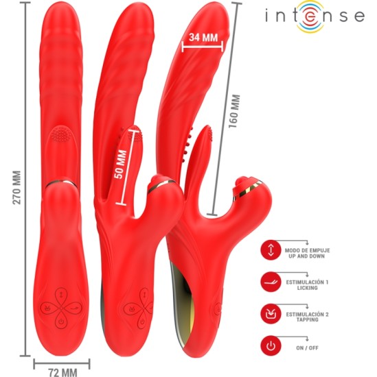 Intense Fun INTENSE - ROSALIA MULTIFUNCTION VIBRATOR 3 IN 1 RED