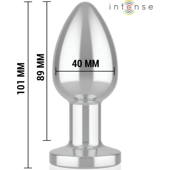 Intense Anal Toys INTENSE - ANAL PLUG 10 VIBRATIONS METAL WITH REMOTE CONTROL L