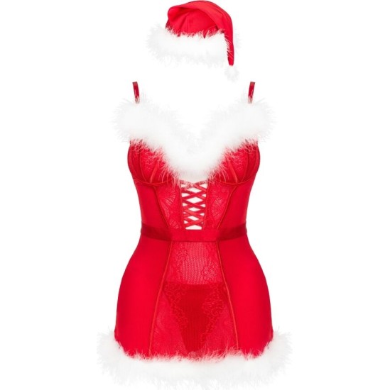 Livco Corsetti Sets LIVCO CORSETTI FASHION - AGETHE LC 90607 CHEMISE + THONG + CHRISTMAS HAT L/XL
