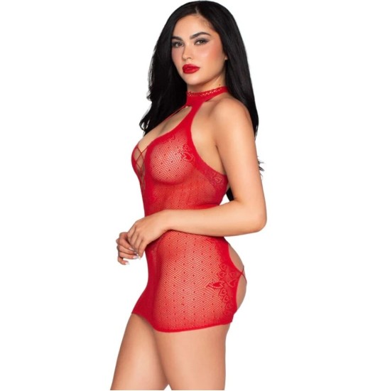 Leg Avenue Dresses LEG AVENUE - 81675 HALTER MINI DRESS RED - ONE SIZE