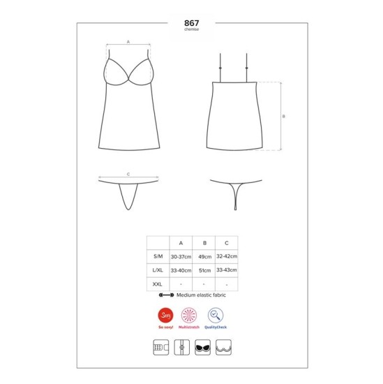 Obsessive Сорочка с кружевом черная