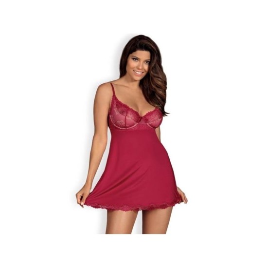 Obsessive Rosalyne Babydoll ir stringai Red Dydis S/M