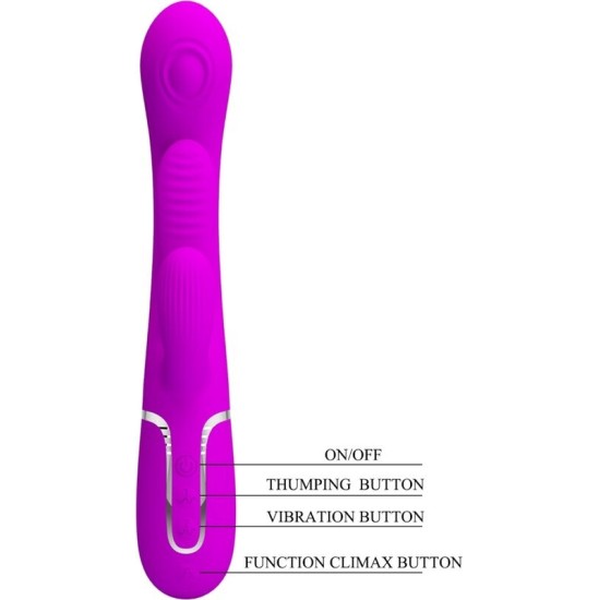 Pretty Love Flirtation PRETTY LOVE — SHANIA TRIPLE RABIT VIBRATOR DAUDZFUNKCIJAS ROZĀ