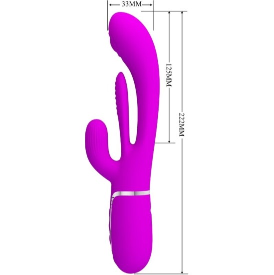 Pretty Love Flirtation PRETTY LOVE — SHANIA TRIPLE RABIT VIBRATOR DAUDZFUNKCIJAS ROZĀ