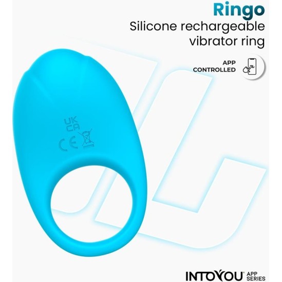 Intoyou App Series Ringo vibrējošs gredzens ar lietotni Unibody Blue