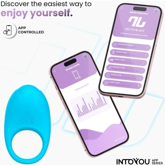 Intoyou App Series Ringo vibrējošs gredzens ar lietotni Unibody Blue